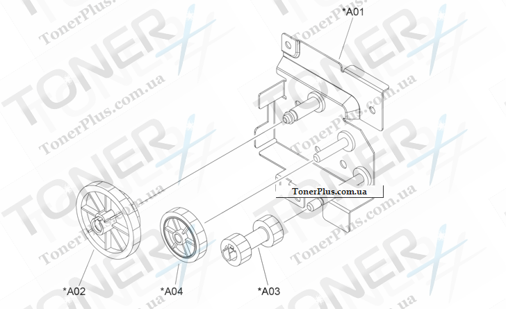 Каталог запчастей для HP LaserJet M5039XS MFP - Lower drive assembly (print engine)
