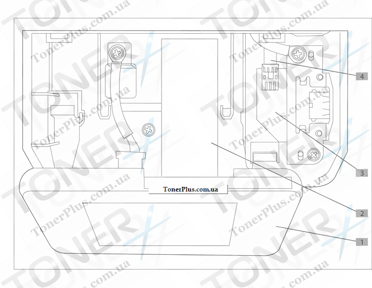 Каталог запчастей для HP LaserJet M521dw Pro MFP - Control-panel and USB PCA assemblies