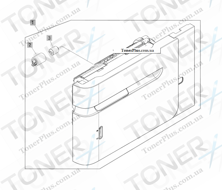 Каталог запчастей для HP LaserJet M603 Enterprise 600 - Front door assembly (1x1500)