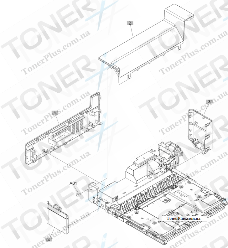 Каталог запчастей для HP LaserJet M701 Pro - Duplexer external covers