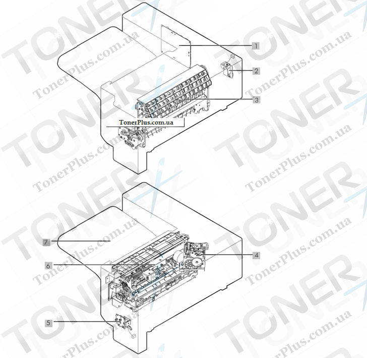 Каталог запчастей для HP LaserJet M775dn Enterprise 700 color MFP - Stapler/stacker components