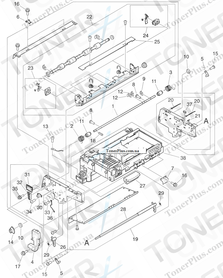 Каталог запчастей для HP LaserJet M9040 MFP - ADF main assembly
