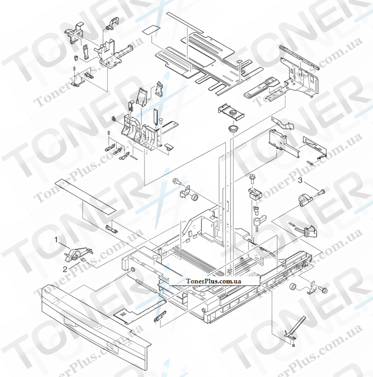 Каталог запчастей для HP LaserJet M9040 MFP - Tray 2 or Tray 3 parts