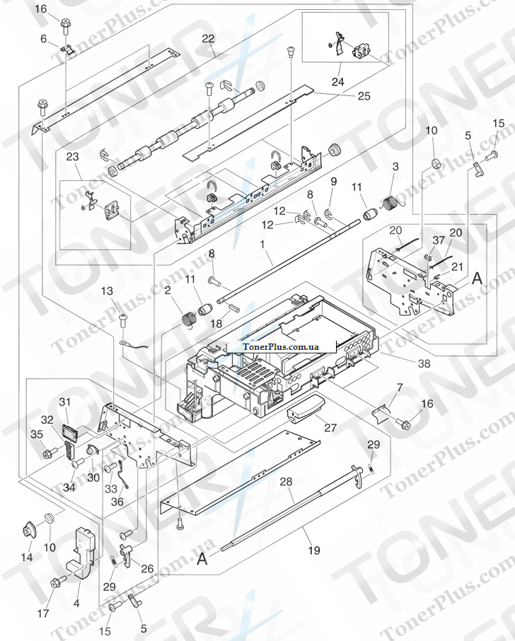 Каталог запчастей для HP LaserJet M9059 MFP - ADF main assembly