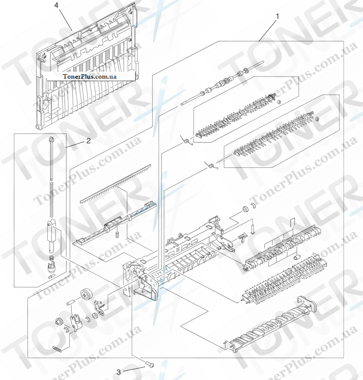 Каталог запчастей для HP LaserJet M9059 MFP - Left door and diverter