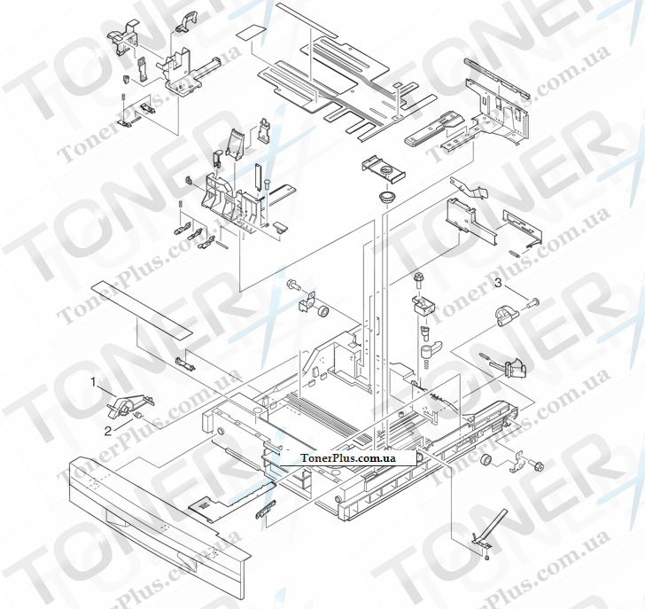 Каталог запчастей для HP LaserJet M9059 MFP - Tray 2 or Tray 3 parts