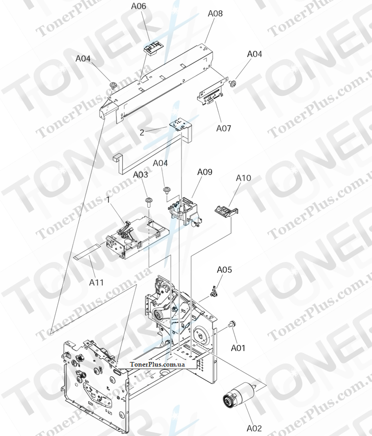 Каталог запчастей для HP LaserJet P1505 - Internal components (3 of 3)