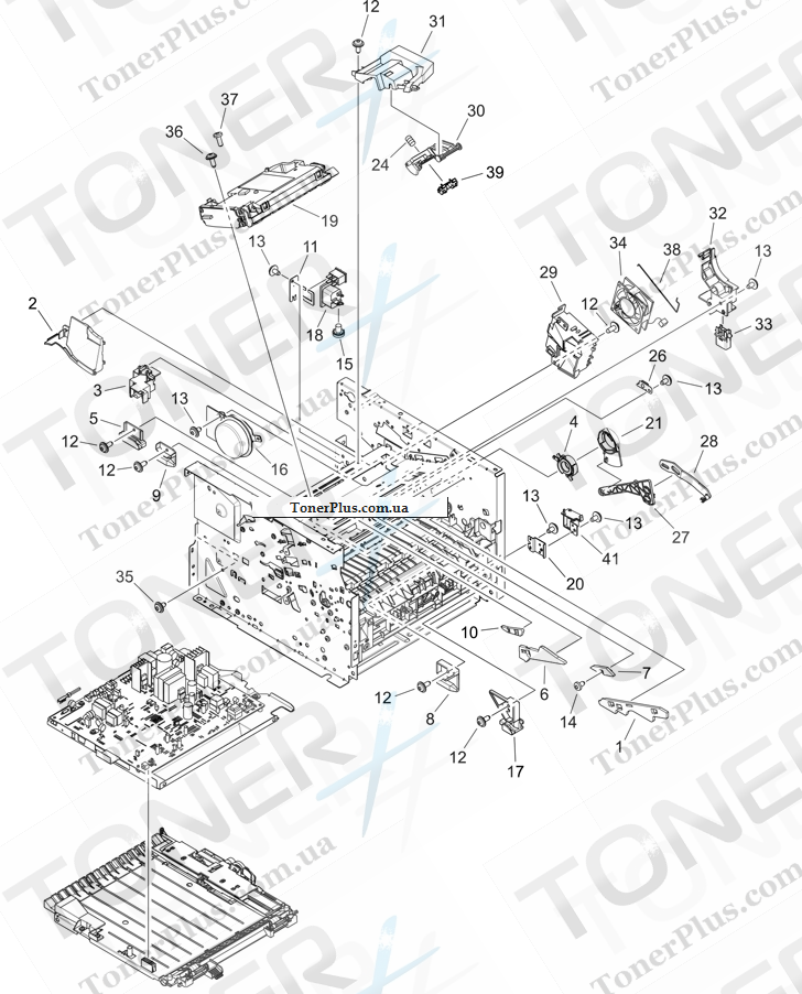 Каталог запчастей для HP LaserJet P2010 Series - Internal components (2 of 4)