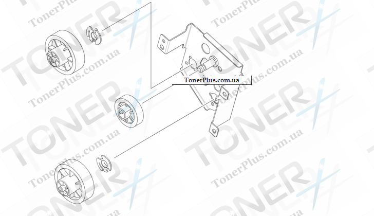 Каталог запчастей для HP LaserJet P2014 - Face-down gear assembly