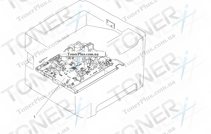 Каталог запчастей для HP LaserJet P2014 - PCB assembly locations