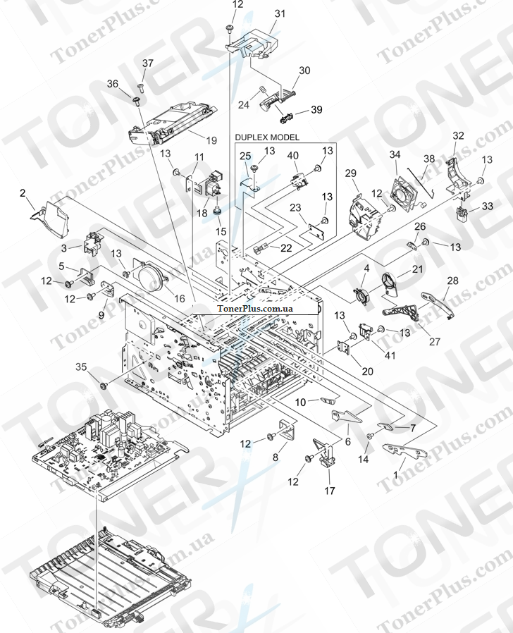 Каталог запчастей для HP LaserJet P2015dn - Internal components (2 of 4)