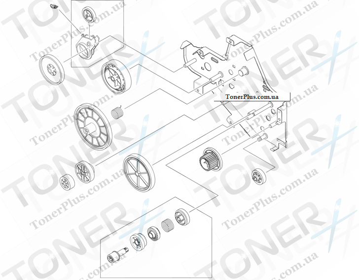 Каталог запчастей для HP LaserJet P2015n - Main drive assembly
