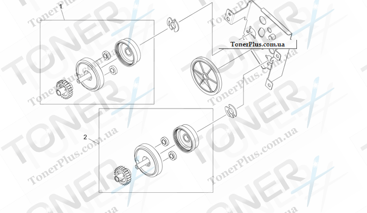 Каталог запчастей для HP LaserJet P2015 - Duplexing drive assembly