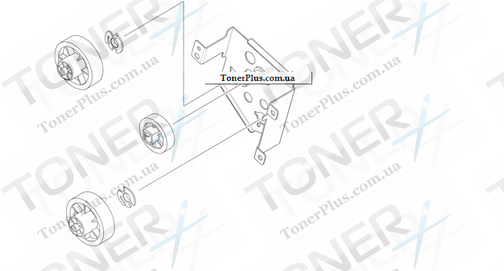 Каталог запчастей для HP LaserJet P2015x - Face-down gear assembly