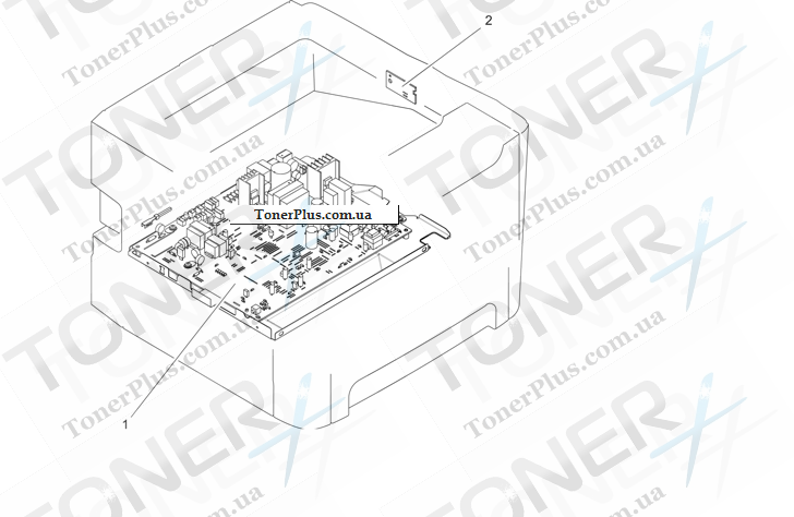 Каталог запчастей для HP LaserJet P2015 - PCB assembly locations
