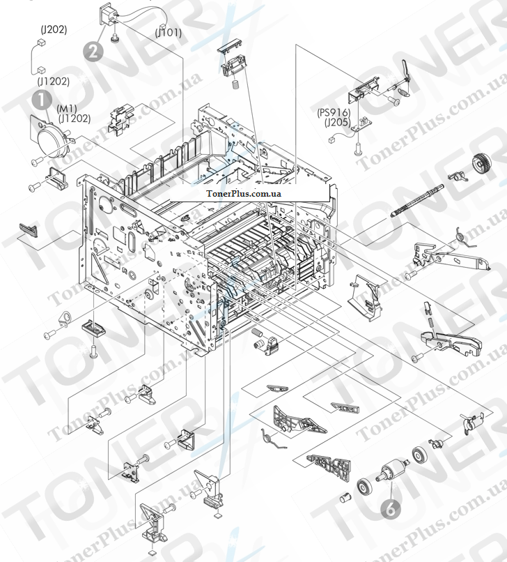 Каталог запчастей для HP LaserJet P2055dn - Internal components 2 of 5