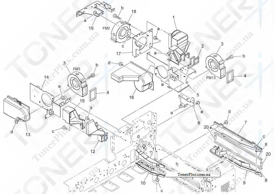 Каталог запчастей для Konica-Minolta bizhub 602 - REAR FAN SECTION