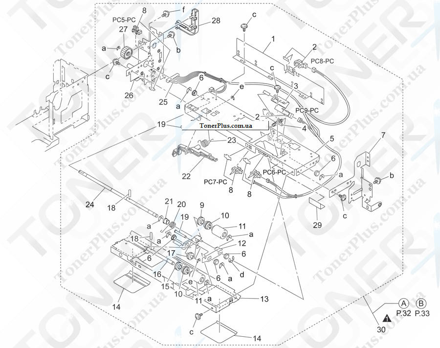 Каталог запчастей для Konica-Minolta bizhub C352P - 2ND CASSETTE PAPER TAKE-UP SECTION