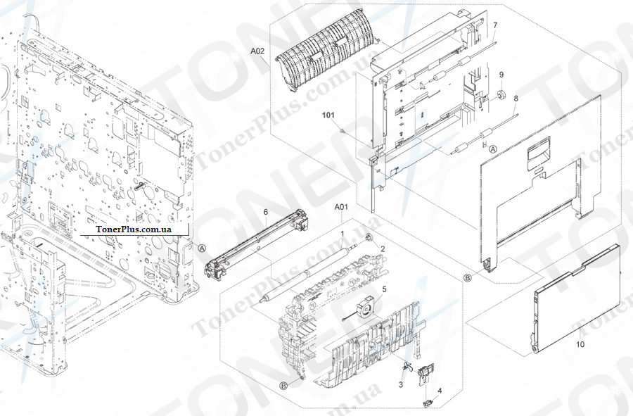 Каталог запчастей для Kyocera-Mita TASKalfa 255c - Paper Conveying Section