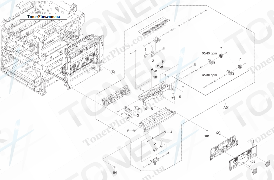 Каталог запчастей для Kyocera-Mita TASKalfa 3050ci - Paper Conveying Section 2