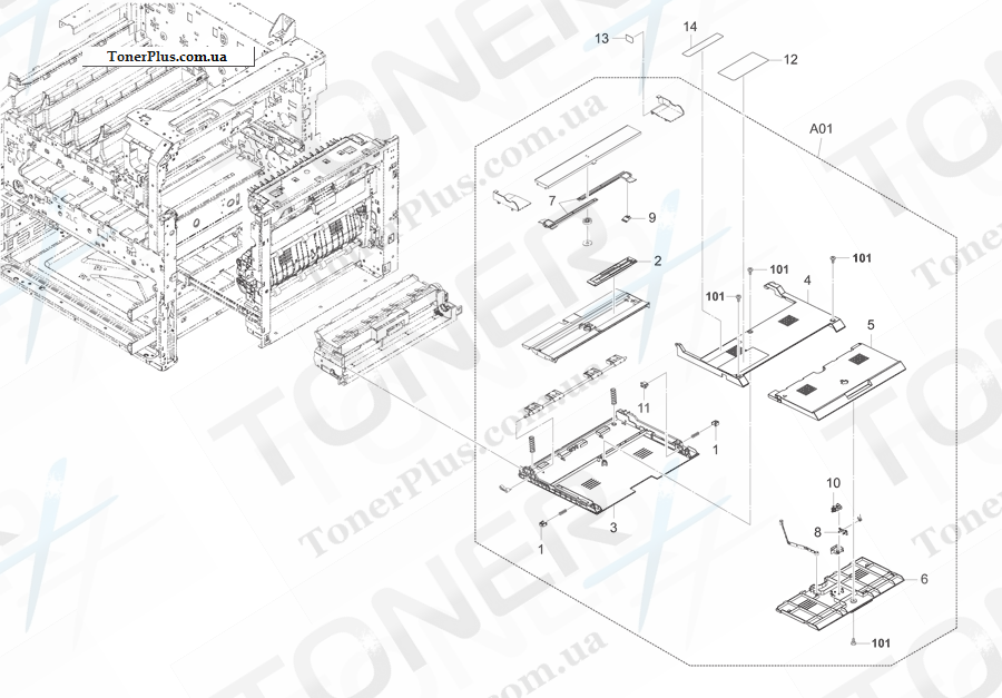 Каталог запчастей для Kyocera-Mita TASKalfa 3550ci - Paper Conveying Section 3