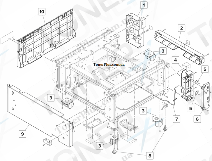 Каталог запчастей для Lexmark MS911 - 2 x 500 sheet tray Covers