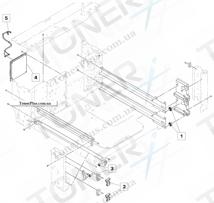 Каталог запчастей для Lexmark MS911 - 2 x 500 sheet tray Frame