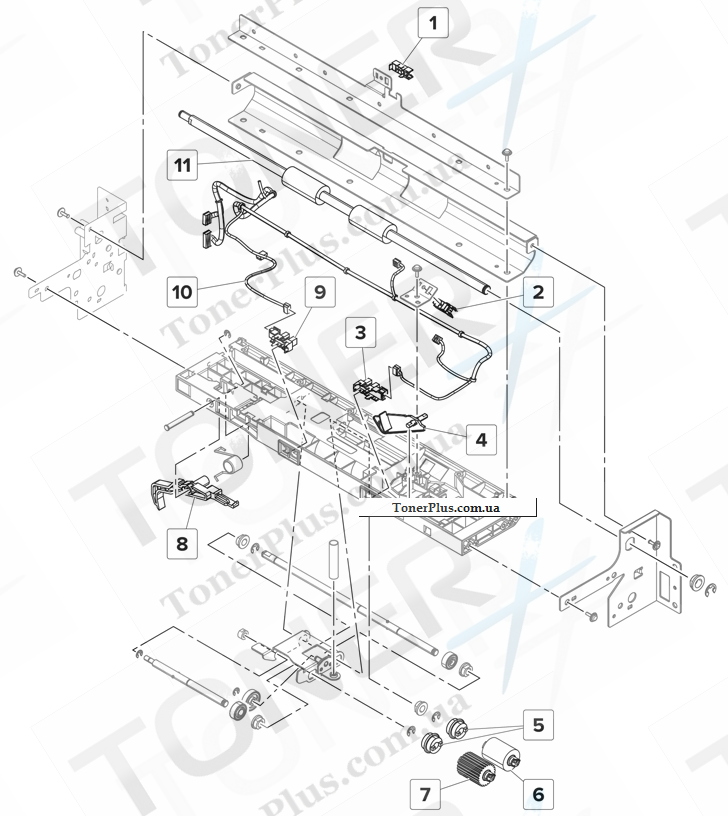Каталог запчастей для Lexmark MS911 - 2 x 500 sheet tray Paper pick 2