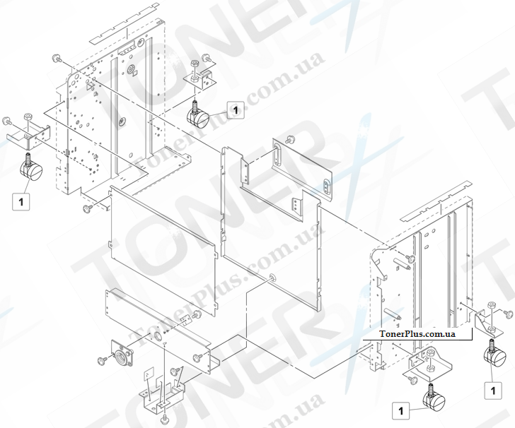 Каталог запчастей для Lexmark MS911 - 3000 sheet tray Frame 1