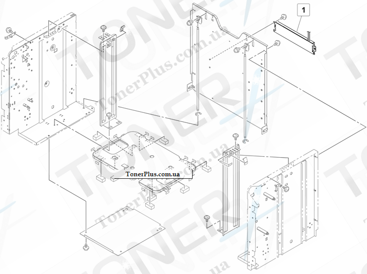 Каталог запчастей для Lexmark MS911 - 3000 sheet tray Frame 2