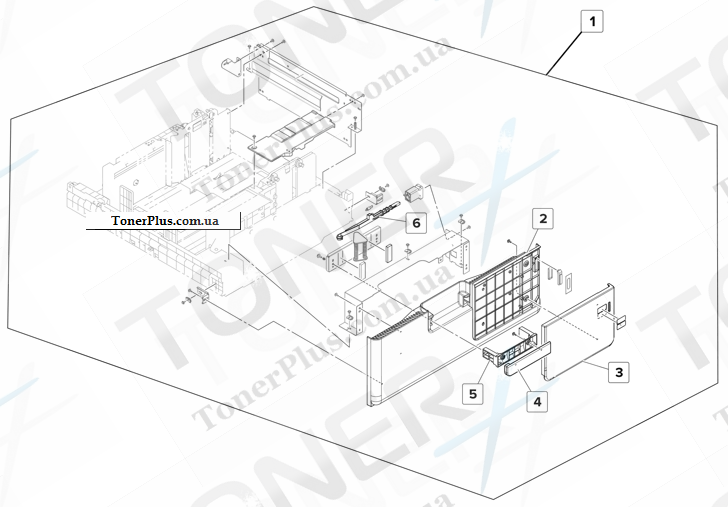 Каталог запчастей для Lexmark MS911 - 2500-sheet tray insert 1