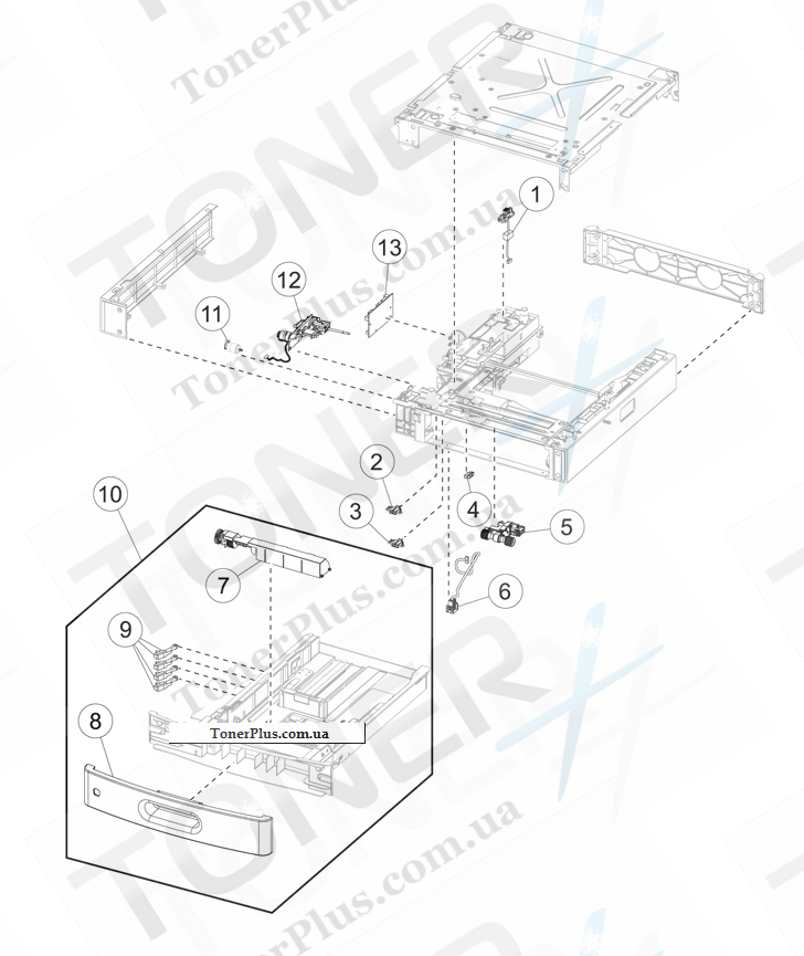 Каталог запчастей для Lexmark MS811n - 250-sheet tray option