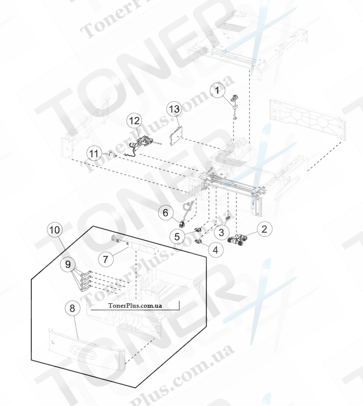 Каталог запчастей для Lexmark M5160 - 550-sheet tray option