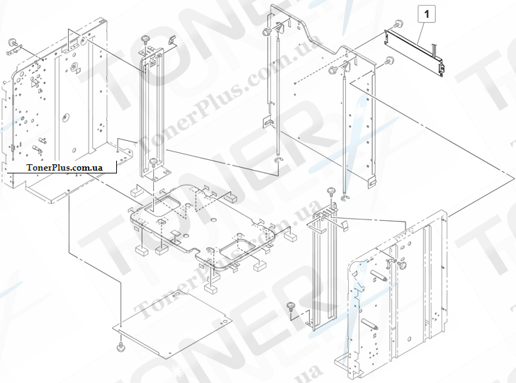 Каталог запчастей для Lexmark MX910de - 3000 sheet tray Frame 2