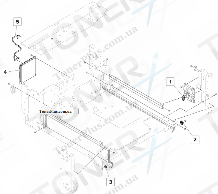Каталог запчастей для Lexmark MX910de - 2500-sheet tray frame