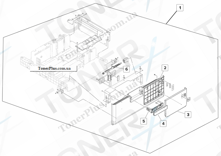 Каталог запчастей для Lexmark MX912dxe - 2500-sheet tray insert 1