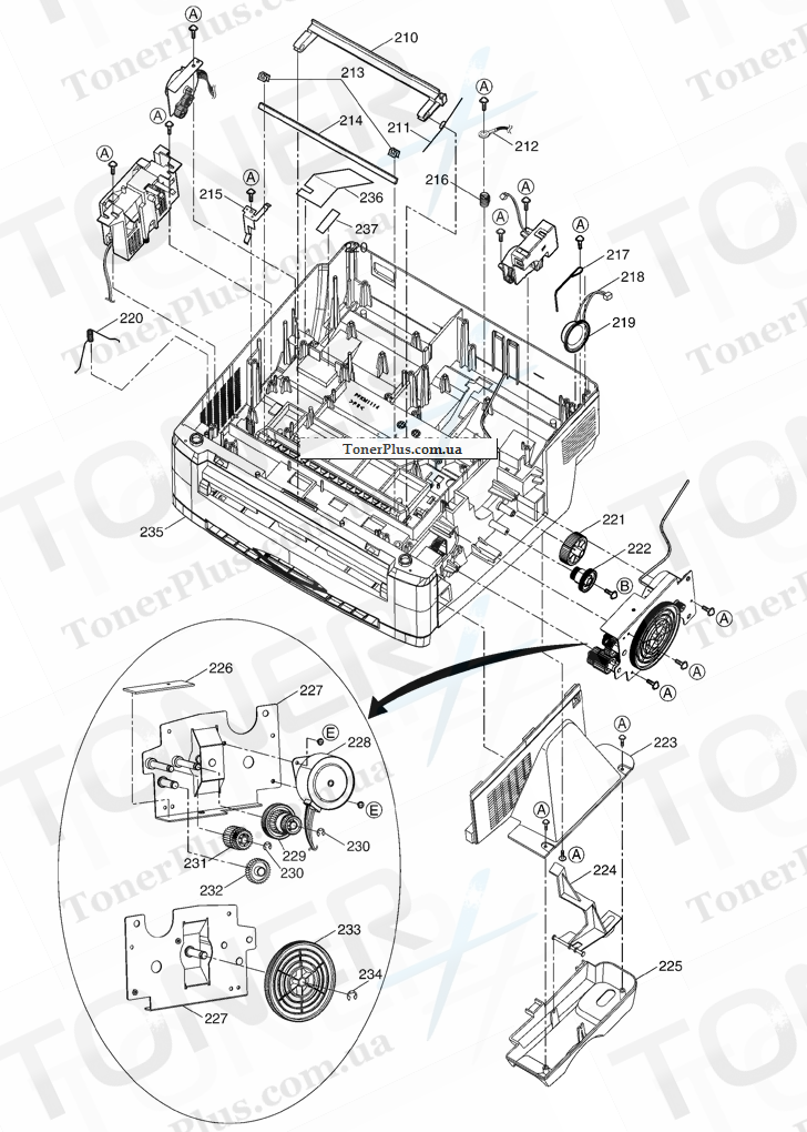 Каталог запчастей для Panasonic KXFL611 - LOWER MAIN CABINET SECTION (2)