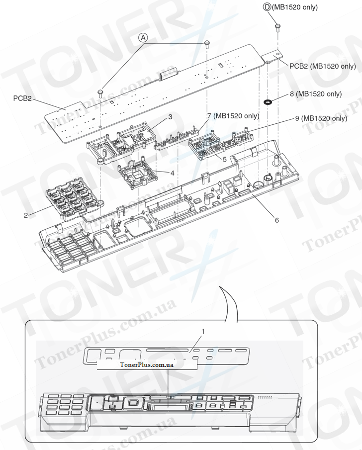 Каталог запчастей для Panasonic KXMB1500B - Operation Panel Section