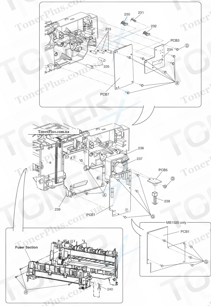 Каталог запчастей для Panasonic KXMB1520B - Left-side Cabinet Section(3)