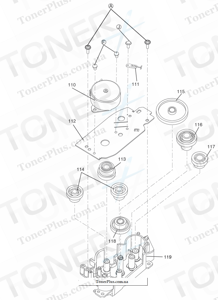 Каталог запчастей для Panasonic KXMB2000B - ADF Gear Section (KX-MB2010/2030)