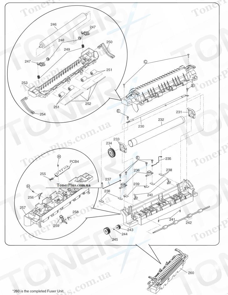 Каталог запчастей для Panasonic KXMB2000B - Fuser Section