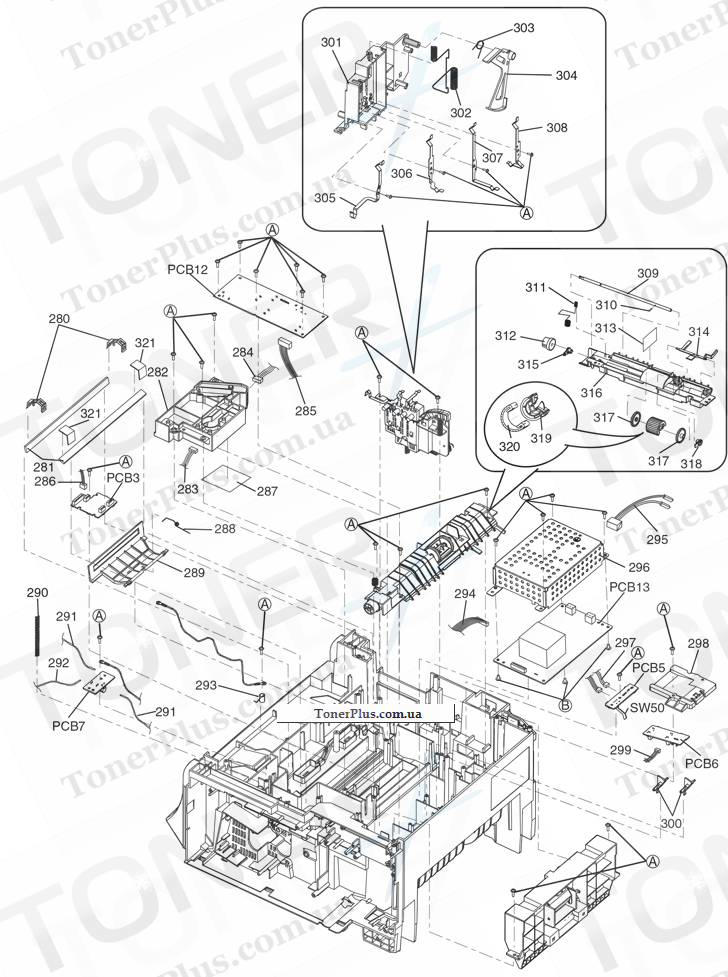 Каталог запчастей для Panasonic KXMB2010B - Bottom Cabinet Section (1)