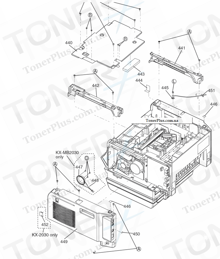 Каталог запчастей для Panasonic KXMB2000B - Bottom Cabinet Section (2)