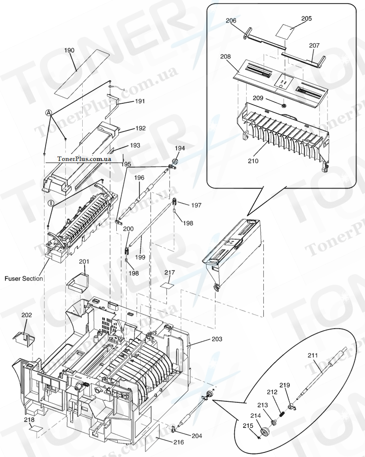 Каталог запчастей для Panasonic KXMB2020RUW - Main Cabinet Section (1)