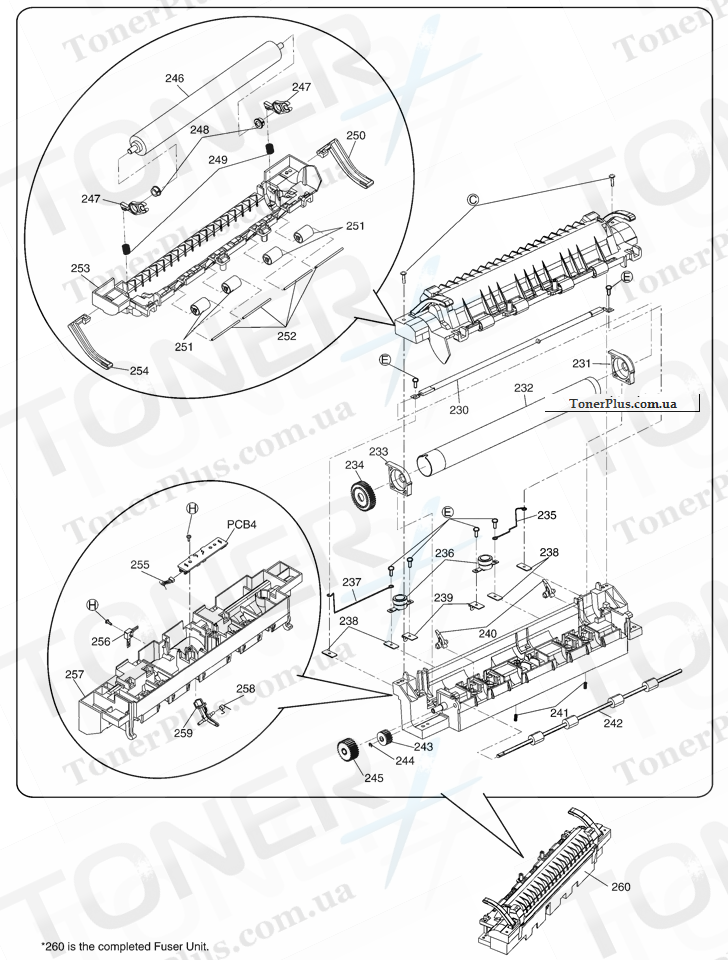 Каталог запчастей для Panasonic KXMB2030RUW - Fuser Section