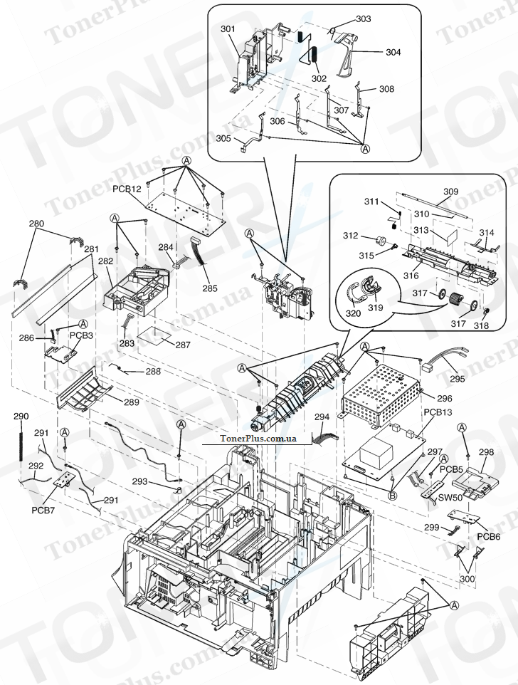 Каталог запчастей для Panasonic KXMB2020RUW - Bottom Cabinet Section (1)