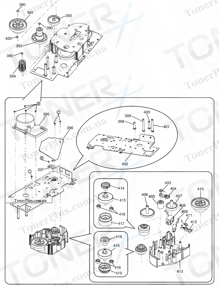Каталог запчастей для Panasonic KXMB2020RUB - Motor Section