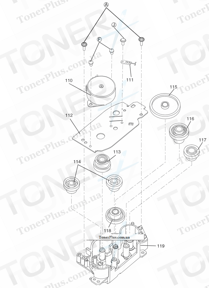 Каталог запчастей для Panasonic KXMB2061B - ADF Gear Section
