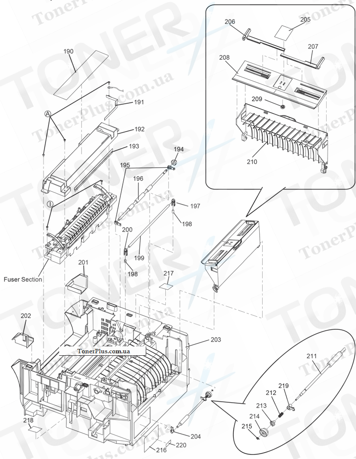 Каталог запчастей для Panasonic KXMB2061B - Main Cabinet Section