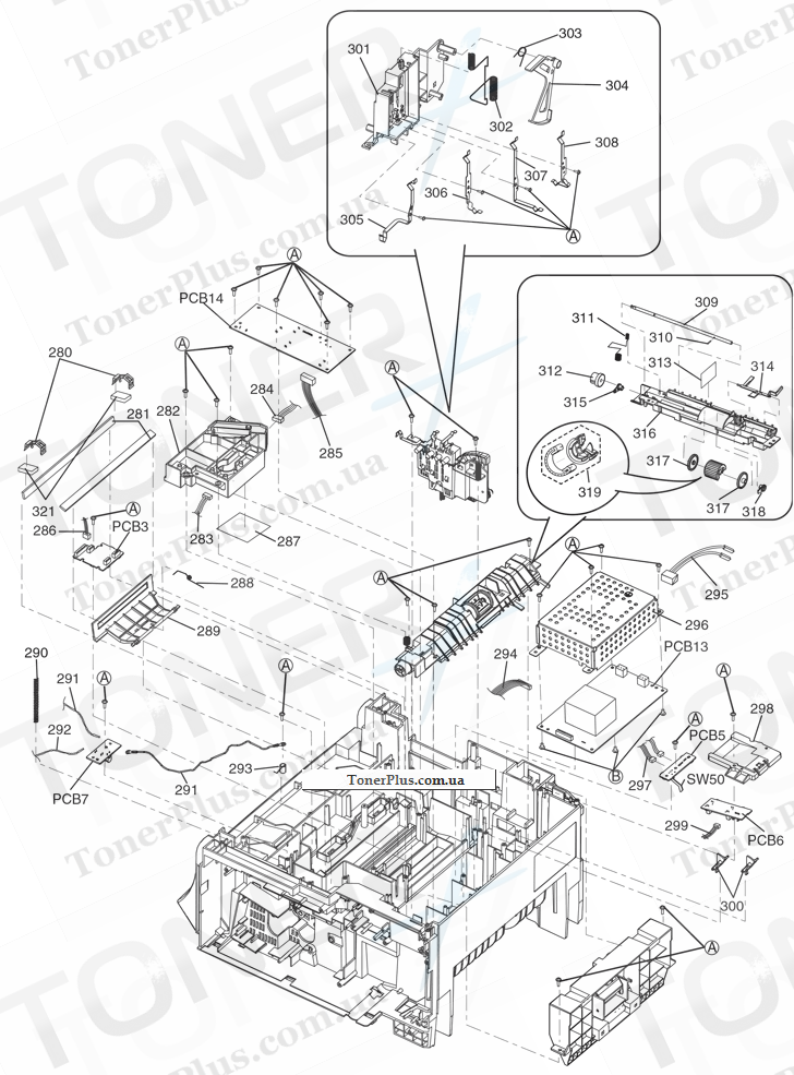 Каталог запчастей для Panasonic KXMB2061B - Bottom Cabinet Section (1)